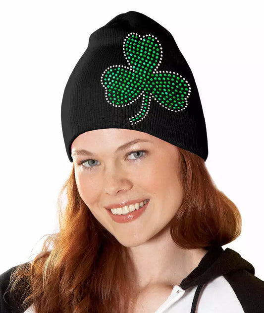 Hometecture™ Rhinestone Shamrock Beanie