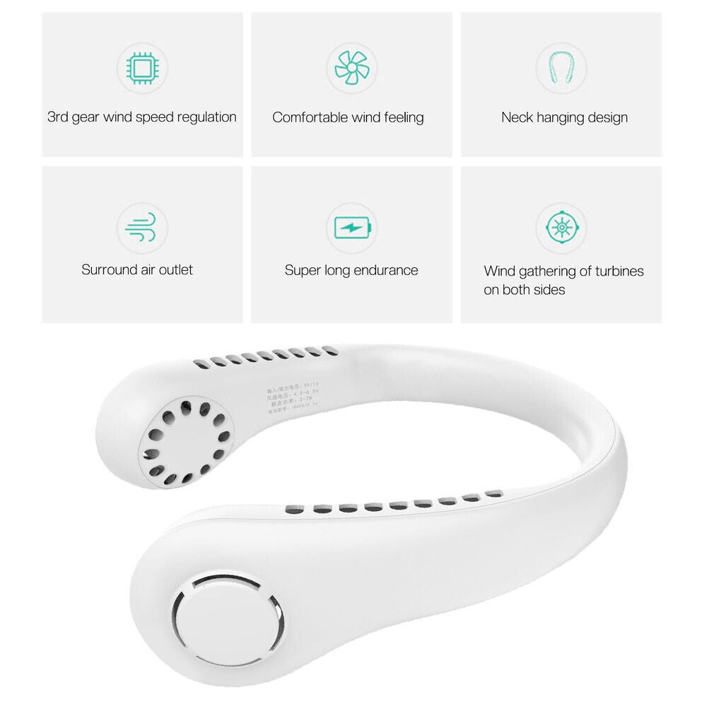 Hometecture™ USB Rechargeable Neck Fan