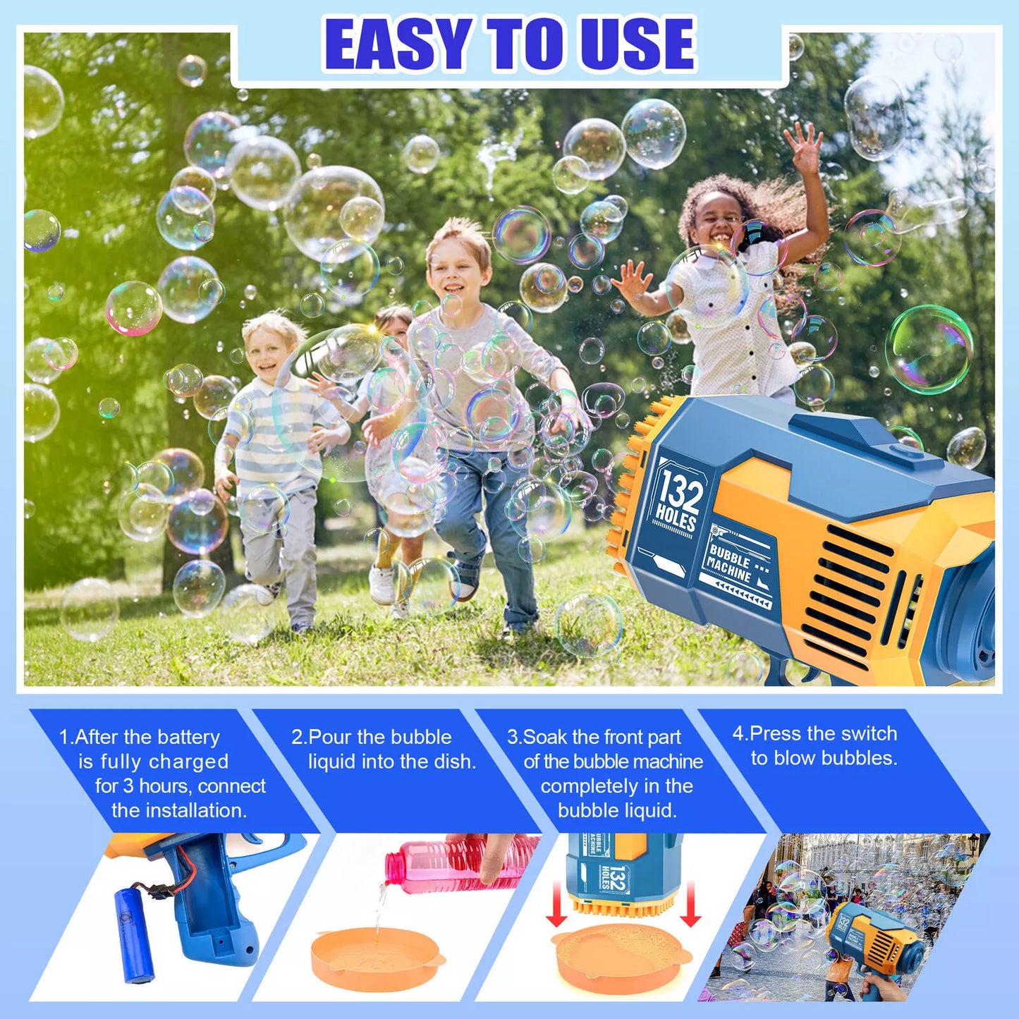 Hometecture™ Bazooka Bubble Machine Blower