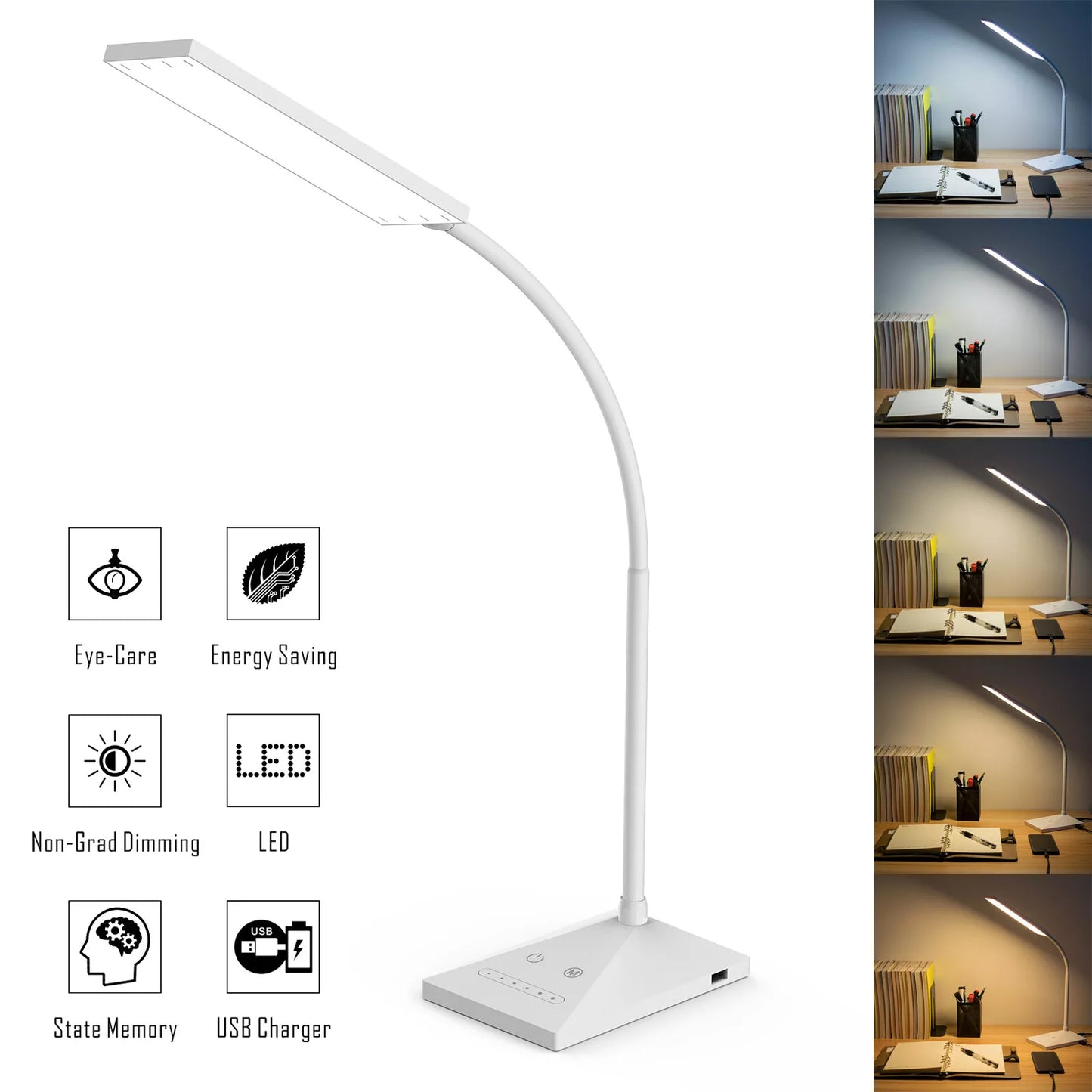 Hometecture™ LED USB Adjustable Desk Lamp