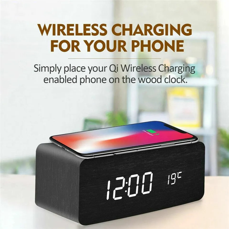 Hometecture™ Wooden Digital Alarm Clock