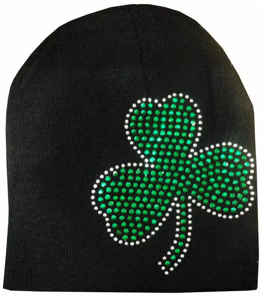 Hometecture™ Rhinestone Shamrock Beanie