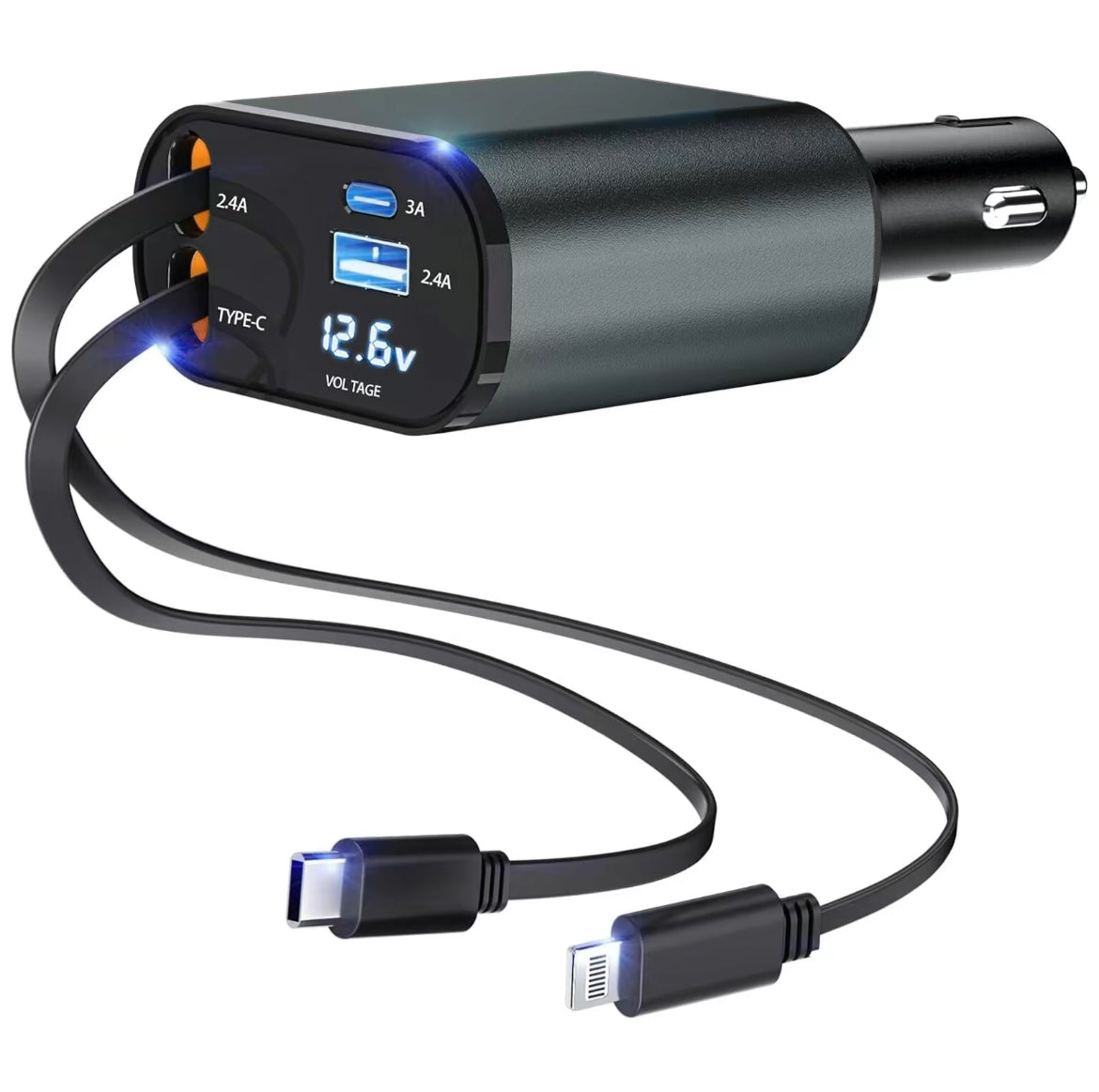 Hometecture™ 4 in 1 Rectractable Fast Car Charger