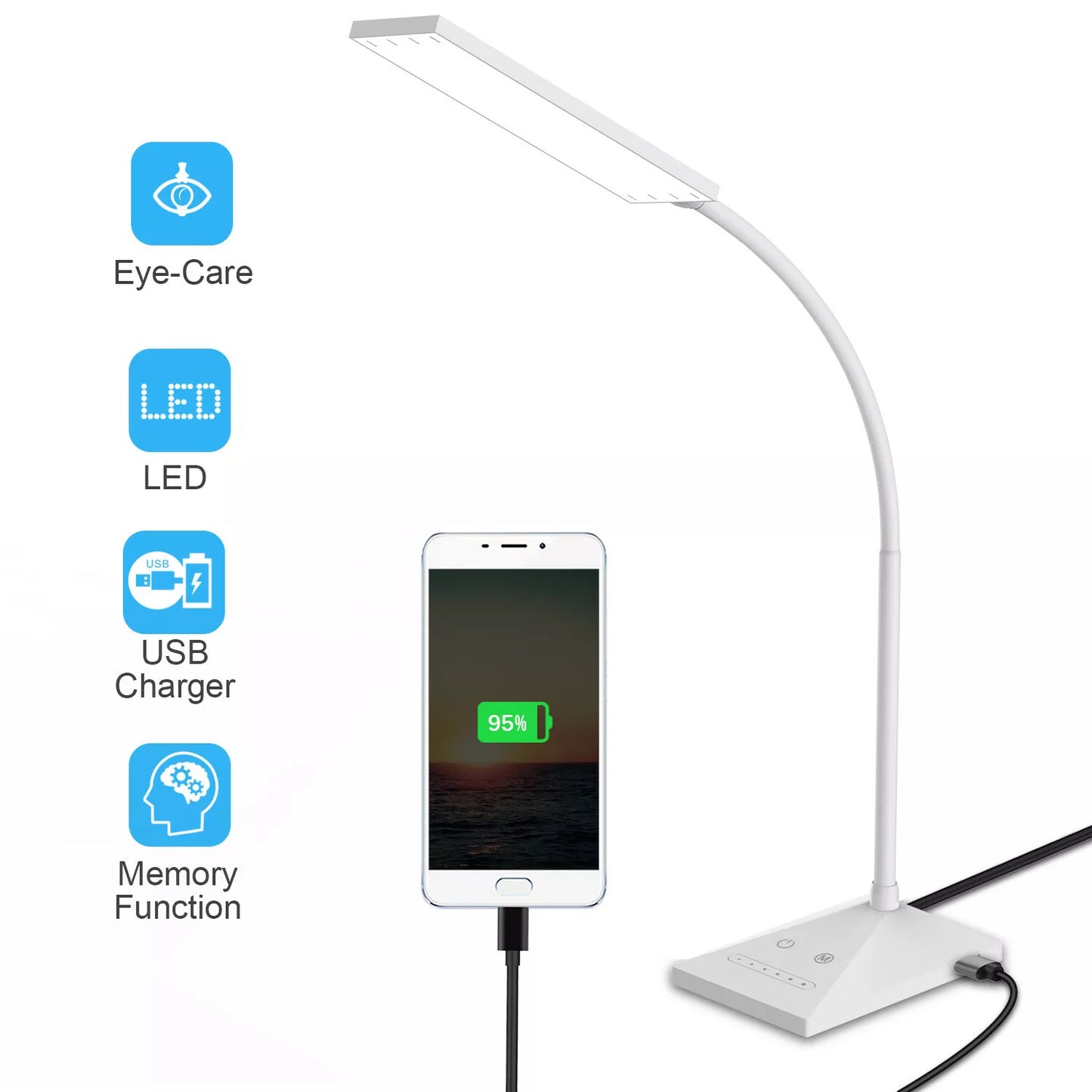 Hometecture™ LED USB Adjustable Desk Lamp