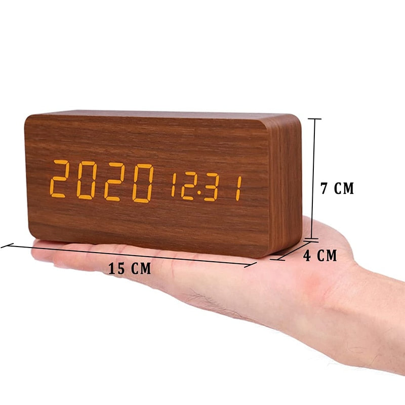 Hometecture™ Wooden Digital Alarm Clock