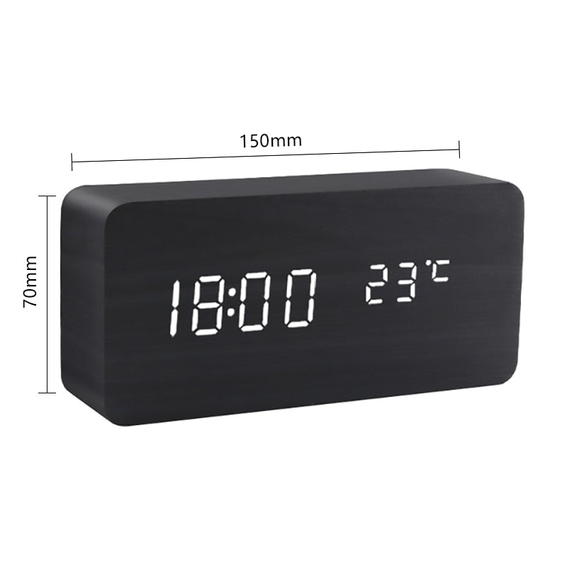 Hometecture™ Wooden Digital Alarm Clock