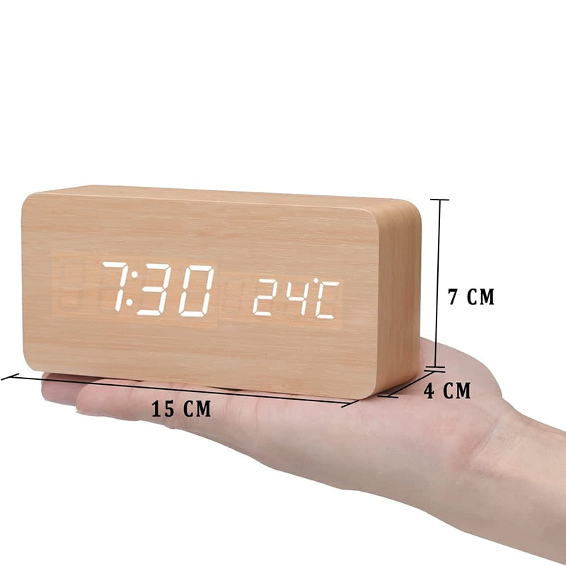 Hometecture™ Wooden Digital Alarm Clock