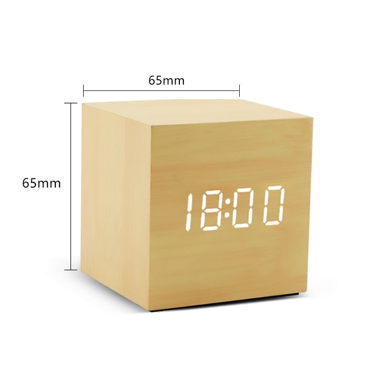 Hometecture™ Wooden Digital Alarm Clock