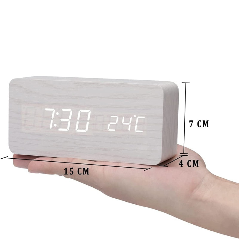 Hometecture™ Wooden Digital Alarm Clock